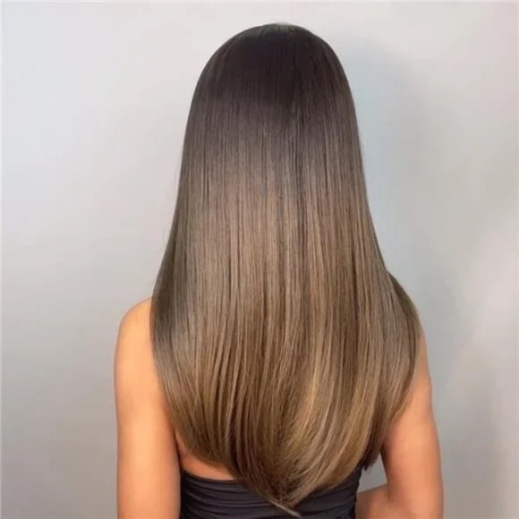 NEW WOMEN WIGS - layered Brown balayage straight wig - Picture 5 of 10